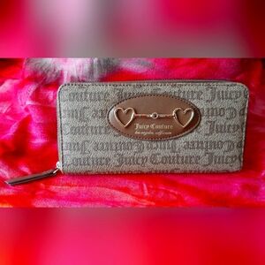 Juicy Couture Heart to Heart zip around wallet  Gothic status brown New w/o tags